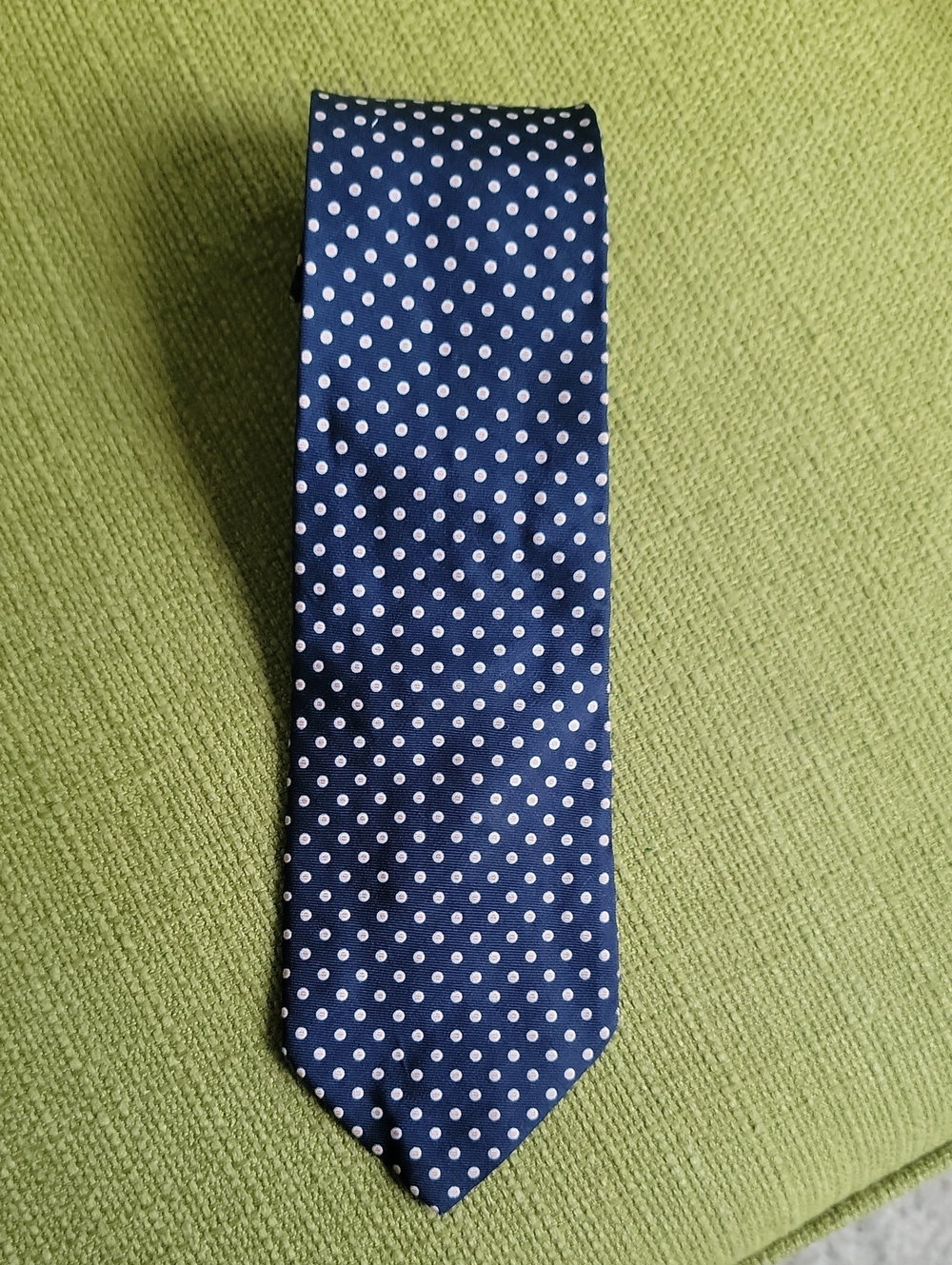 Hugo Boss Navy Blue Polka Dot Silk Tie